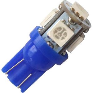 T10 - BLAUW - 5 LED - 12V - 5050 SMD