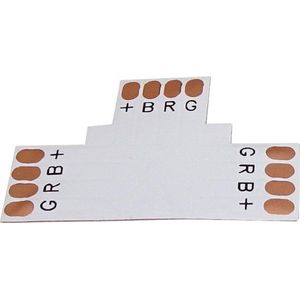T connector - 10mm PCB - 4 pin - RGB (5stuks)