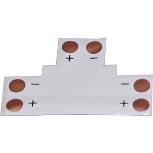 T connector - 8mm PCB - 2 pin - één kleur - 3528 (5 stuks)
