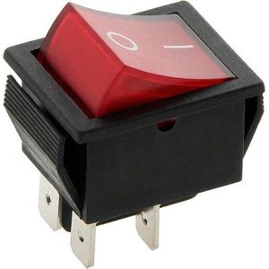 Schakelaar - rood - 250 volt - 16A - verlicht