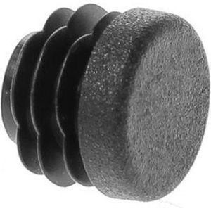 Inslagdop - rond - 16 mm - zwart - kunststof- 10 stuks