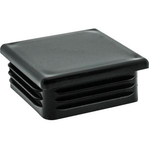 Inslagdop - vierkant - 28x28mm (1 - 3) - zwart - kunststof - 10 stuks