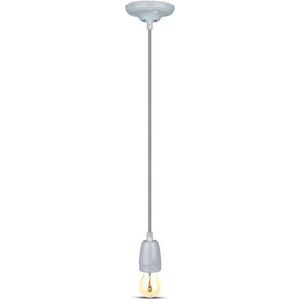 Retro porseleinen lamp - GRIJS - E27 fitting - pendel