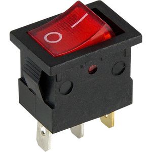 Schakelaar - rood - 12 volt - 15A - verlicht