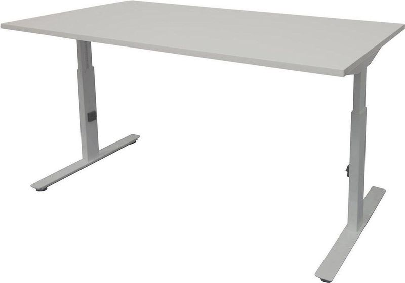 Linesto - Plus Bureau - Licht Grijs - Aluminium T-Poot Frame