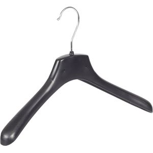 De Kledinghanger Gigant - Mantelhanger - Kostuumhanger - Jassenhanger - Kinderen - FR34 - 10 Stuks - Kunststof - Zwart - Gebogen Model - Schouderverbreding 3,3 cm - 34 cm - Kinderhanger - Kledinghanger - Kleerhanger - FR-Serie (FR34_00/10)