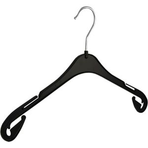 De Kledinghanger Gigant - Kledinghanger - Volwassenen - T38 - 100 Stuks - Blousehanger - Shirthanger - Kunststof - Zwart - Rokinkepingen - 38 cm - Kleerhanger - T-Serie (T38_00/100)
