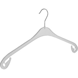 De Kledinghanger Gigant - Kledinghanger - Volwassenen - NA47 - 20 Stuks - Blousehanger - Shirthanger - Kunststof - Wit - Rokinkepingen - 47 cm - Kleerhanger - NA-Serie (NA47_01/20)
