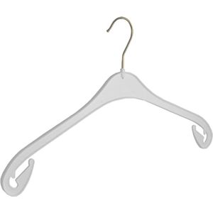 De Kledinghanger Gigant - Kledinghanger - Volwassenen - NA43 - 100 Stuks - Blousehanger - Shirthanger - Kunststof - Wit - Rokinkepingen - 43 cm - Kleerhanger - NA-Serie (NA43_01/100)