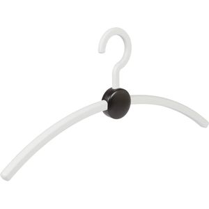 De Kledinghanger Gigant - Garderobehanger - Jassenhanger - Volwassenen - 708170 - 12 Stuks - Point - Kunststof - Wit - Zwart - 45 cm - Kledinghanger - Kleerhanger (708170/12)