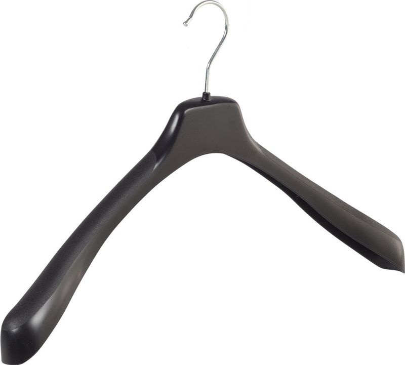 De Kledinghanger Gigant - Mantelhanger - Zwart - EU-Serie - 30 Stuks - Kunststof - Schouderverbreding 4 cm - 50 cm