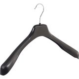 De Kledinghanger Gigant - Mantelhanger - Zwart - Kunststof - 20 Stuks - Schouderverbreding 4 cm - 45 cm