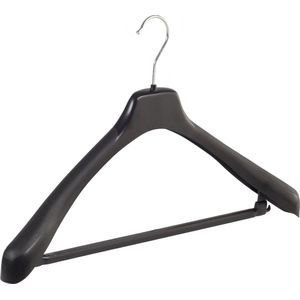 20 Kleerhangers Zwart Met Draaibare Haken - Ruimtebesparend Van Kunststof, Lengte Ca. 41 Cm - Made in EU - Milieuvriendelijk 100% Gerecycled Materiaal - Model: Minnie