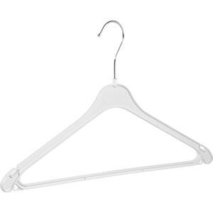 De Kledinghanger Gigant - Kledinghanger - Volwassenen - K343 - 40 Stuks - Blousehanger - Shirthanger - Kunststof - Wit - Rokinkepingen - Broeklat - 43 cm - Kleerhanger - K343-Serie (K343_01/40)