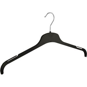De Kledinghanger Gigant - Kledinghanger - Volwassenen - TU47 - 50 Stuks - Blousehanger - Shirthanger - Kunststof - Zwart - Rokinkepingen - 47 cm - Kleerhanger - TU-Serie (TU47_00/50)