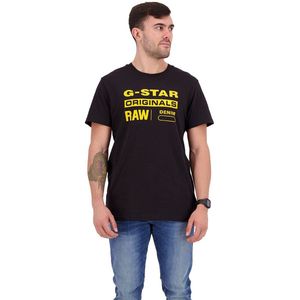 G-STAR - Raw Graphic Slim - T-shirt - Zwart - Rechte Pasvorm