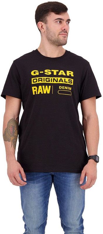 G-STAR - Raw Graphic Slim - T-shirt - Zwart - Rechte Pasvorm