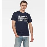 G-star T-Shirt Navy Met Witte Opdruk (D14143 - 336 - 6067)