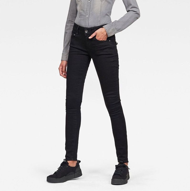 G-star Midge Cody Mid Waist Skinny Jeans Zwart Vrouw
