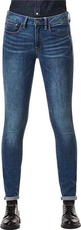 G-Starvoor vrouwen. D05889-6553-A889 Jeans 3301 Mid Skinny blauw (23/28), Casual, Katoen, Denim
