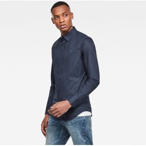 G-star Dressed Overhemd - Blauw - Katoen - Lange Mouwen - Super Slim Fit