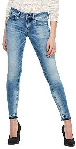 G-STAR Raw Lynn Mid Skinny Ripped Edge Enkelshorts voor dames, Blauw (Sun Faded Azurite D08616-c296-b471), 23W / 32L