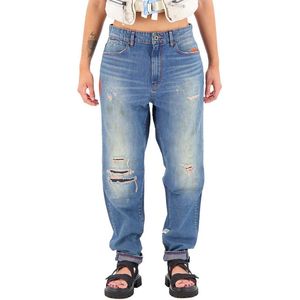 G-Star - E Janeh Ultra High Mom Ankle - Dames - Jeans - Blauw - Katoen