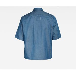 G-star - Cropped Overhemd - Lichtblauw - Korte Mouwen