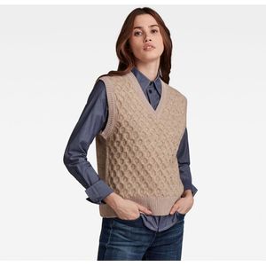 G-star - Cable Spencer - Trui - Groen - Gebreid - V-hals