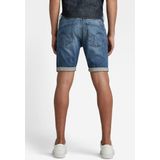 G Star - 3301 Slim-Denimshort - Blauw - Katoen/Elastan - Knie Lengte