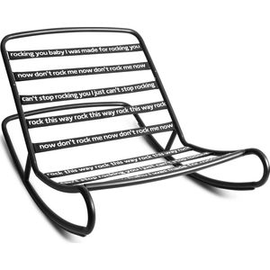 Fatboy Rock n' Roll outdoor Schommelstoel voor Zitzakken - Zitzak schommelstoel - Beanbag stoel - Beanbag schommelstoel - Stevig metalen frame 126 x 87 x 71 cm - Zwart