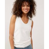 Yaya - Round V-neck - Singlet - Wit - Dames