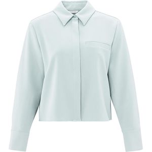 YAYA Blouse blauw (Maat: 42) - Effen - Halslijn: Kraag,