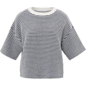 YAYA Trui Fluffy Stripe - Witte Dessin