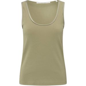 YAYA Top Singlet Rib - Groen - Ribstof