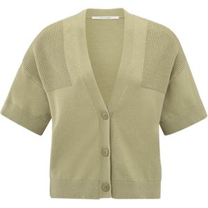 Yaya Vest met ribdetails Groen dames