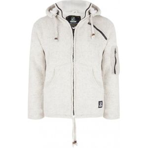 Shakaloha - M Crush Ziphood - Vest - Beige - Gemaakt van Schapenwol met Polyester Fleece voering