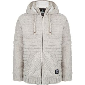Shakaloha - M Chuck Ziphood - Vest - Beige - Gebreid Wollen met Polyester Fleece Voering en Afneembare Capuchon