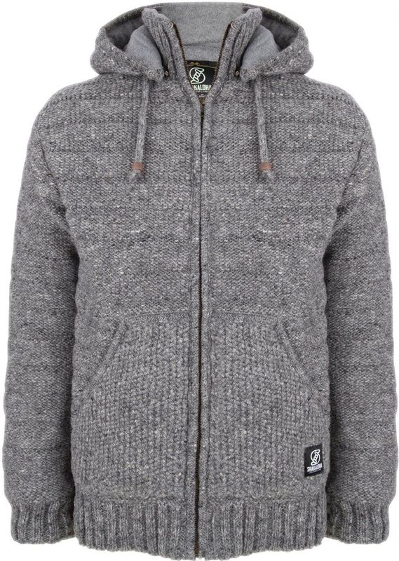 SHAKALOHA - M Chuck Ziphood - Vest - Grijs - Schapenwol en Polyester Fleece