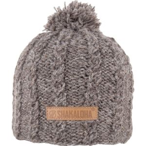 Shakaloha Gebreide Wollen Muts Heren & Dames Beanie Hat van schapenwol met polyester fleece voering - Bint Beanie Grey Unisex - One Size Wintermuts