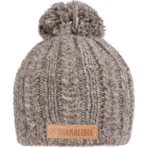 Shakaloha Gebreide Wollen Muts Heren & Dames Beanie Hat van schapenwol met polyester fleece voering - Binz Beanie Grey Unisex - One Size Wintermuts