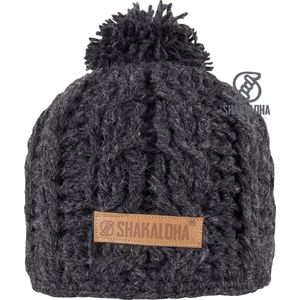 Shakaloha Gebreide Wollen Muts Heren & Dames Beanie Hat van schapenwol met polyester fleece voering - Broh Beanie Antracite Unisex - One Size Wintermuts