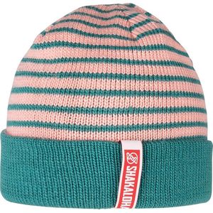 Shakaloha Gebreide Wollen Muts Heren & Dames Beanie Hat van merino wol zonder voering - Bann Beanie MrnRv GrnPnk Unisex - One Size Wintermuts.