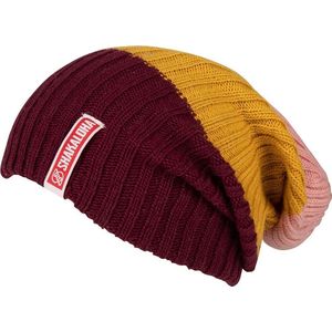 Shakaloha Gebreide Wollen Muts Heren & Dames Beanie Hat van merino wol zonder voering - Buxy Beanie MrnRv Maroon Unisex - One Size Wintermuts