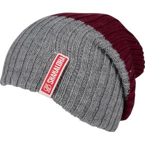 Shakaloha Gebreide Wollen Muts Heren & Dames Beanie Hat van merino wol zonder voering - Buxy Beanie MrnRv MrnGry Unisex - One Size Wintermuts
