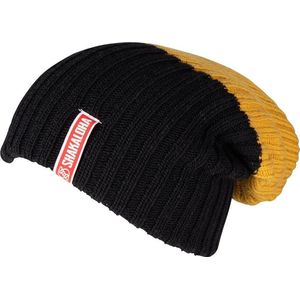 Shakaloha Gebreide Wollen Muts Heren & Dames Beanie Hat van merino wol zonder voering - Buxy Beanie MrnRv MstrdBlck Unisex - One Size Wintermuts
