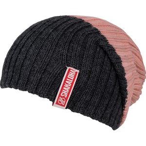 Shakaloha Gebreide Wollen Muts Heren & Dames Beanie Hat van merino wol zonder voering - Buxy Beanie MrnRv PinkGrey Unisex - One Size Wintermuts