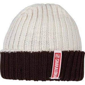 Shakaloha Gebreide Wollen Muts Heren & Dames Beanie Hat van merino wol zonder voering - Borax Beanie MrnRv ChocoSnw Unisex - One Size Wintermuts