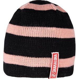 Shakaloha Gebreide Wollen Muts Heren & Dames Beanie Hat van merino wol zonder voering - Baffa Beanie MrnRv BlckPnk Unisex - One Size Wintermuts