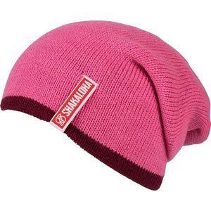 Shakaloha Gebreide Wollen Muts Heren & Dames Beanie Hat van merino wol zonder voering - Boma Beanie MrnRv PinkMrn Unisex - One Size Wintermuts